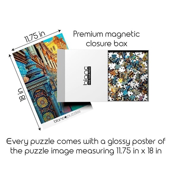 Buffalo Games  Spanish Tiles  500 Piece Blanc Puzzles - Picture 6 of 8